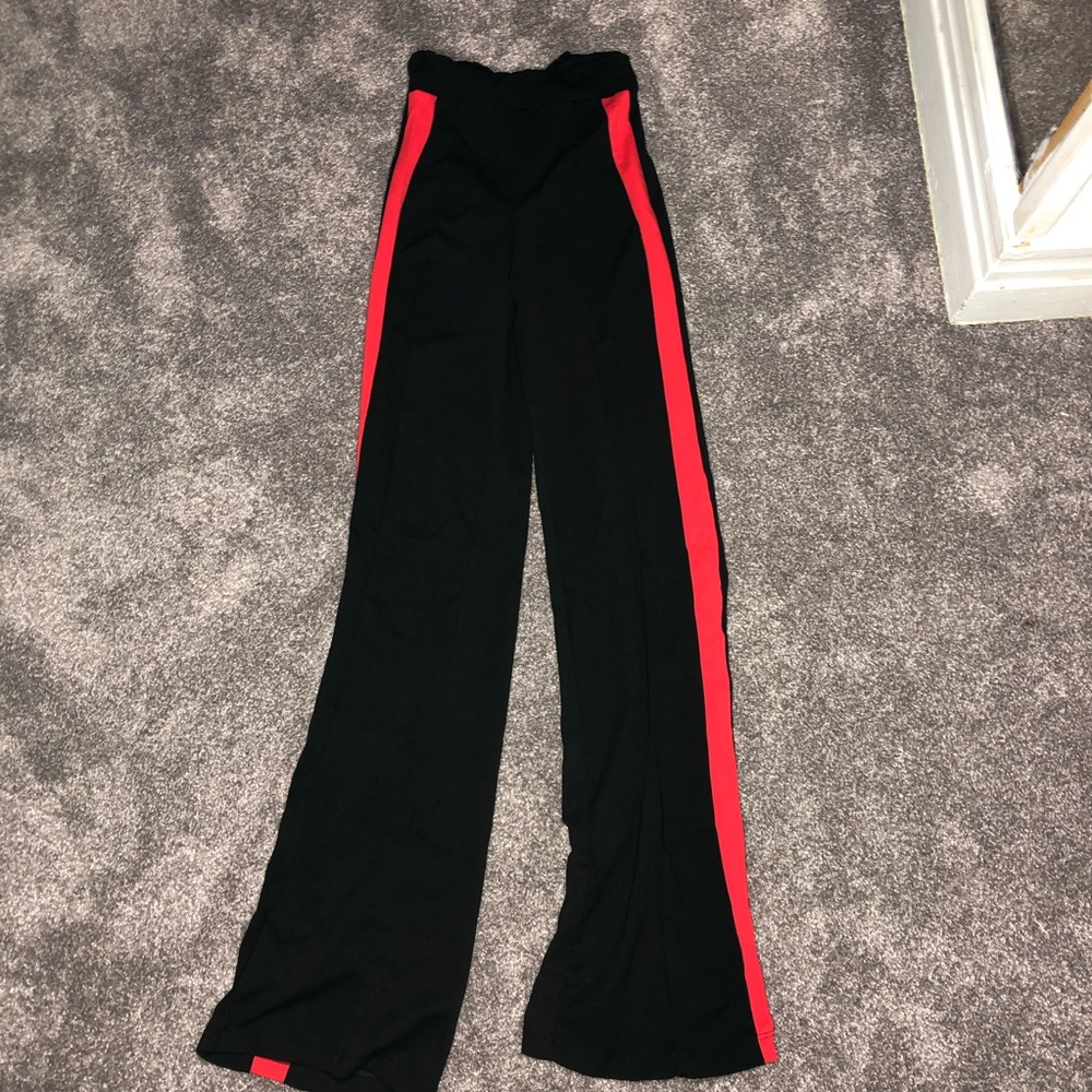 Fashion Nova Black & Red High Waisted Pants